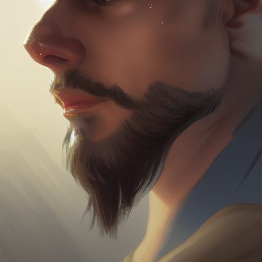 Detailed Portrait of Two Men in Art Nouveau Style