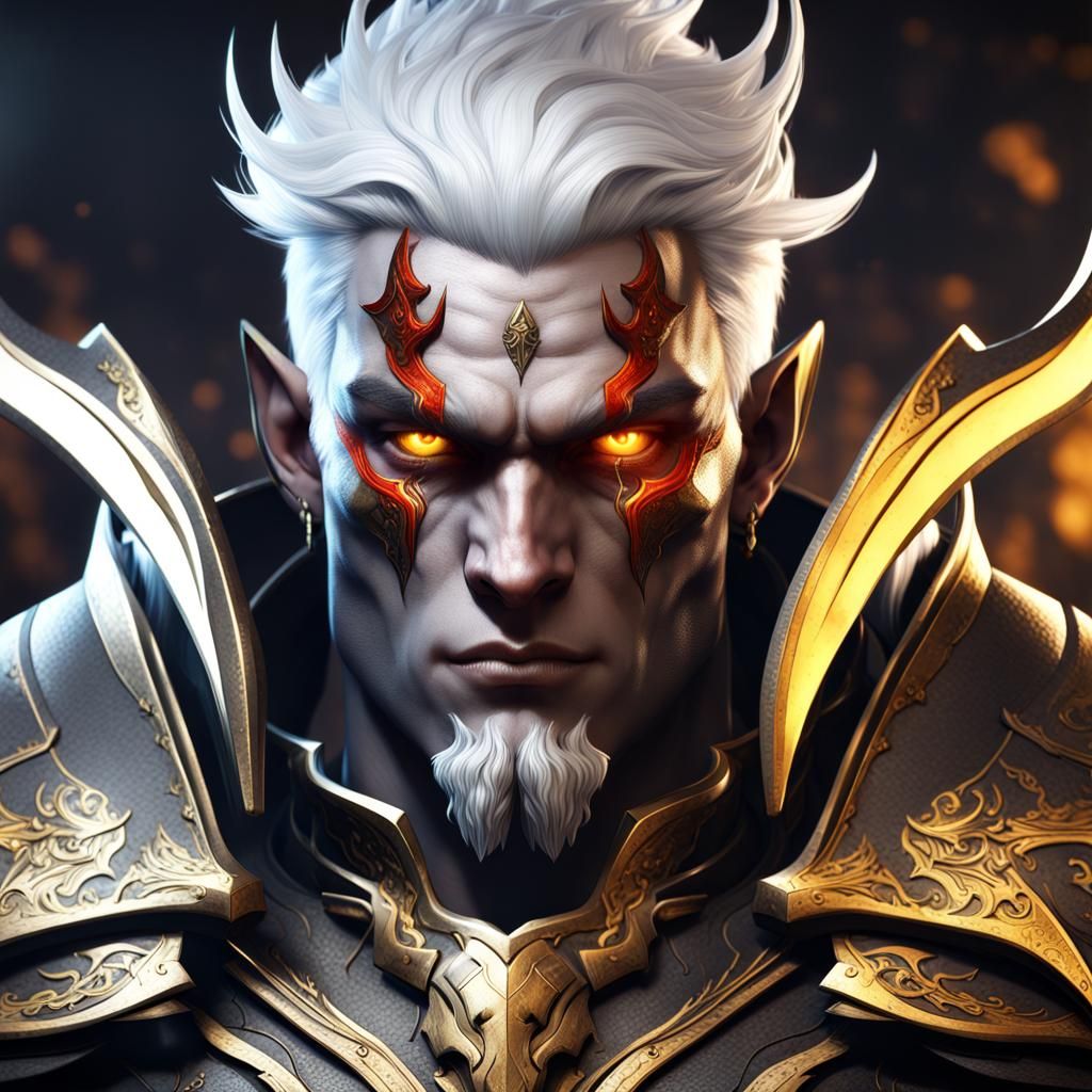 Oni Paladin: Detailed Matte Painting in 8K