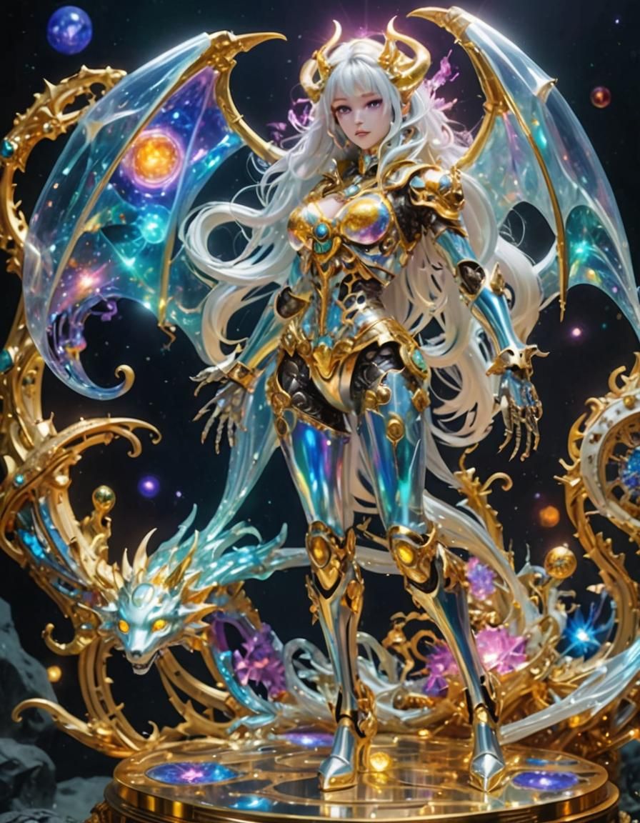 Rainbow Chimera Girl with Metal Skeleton