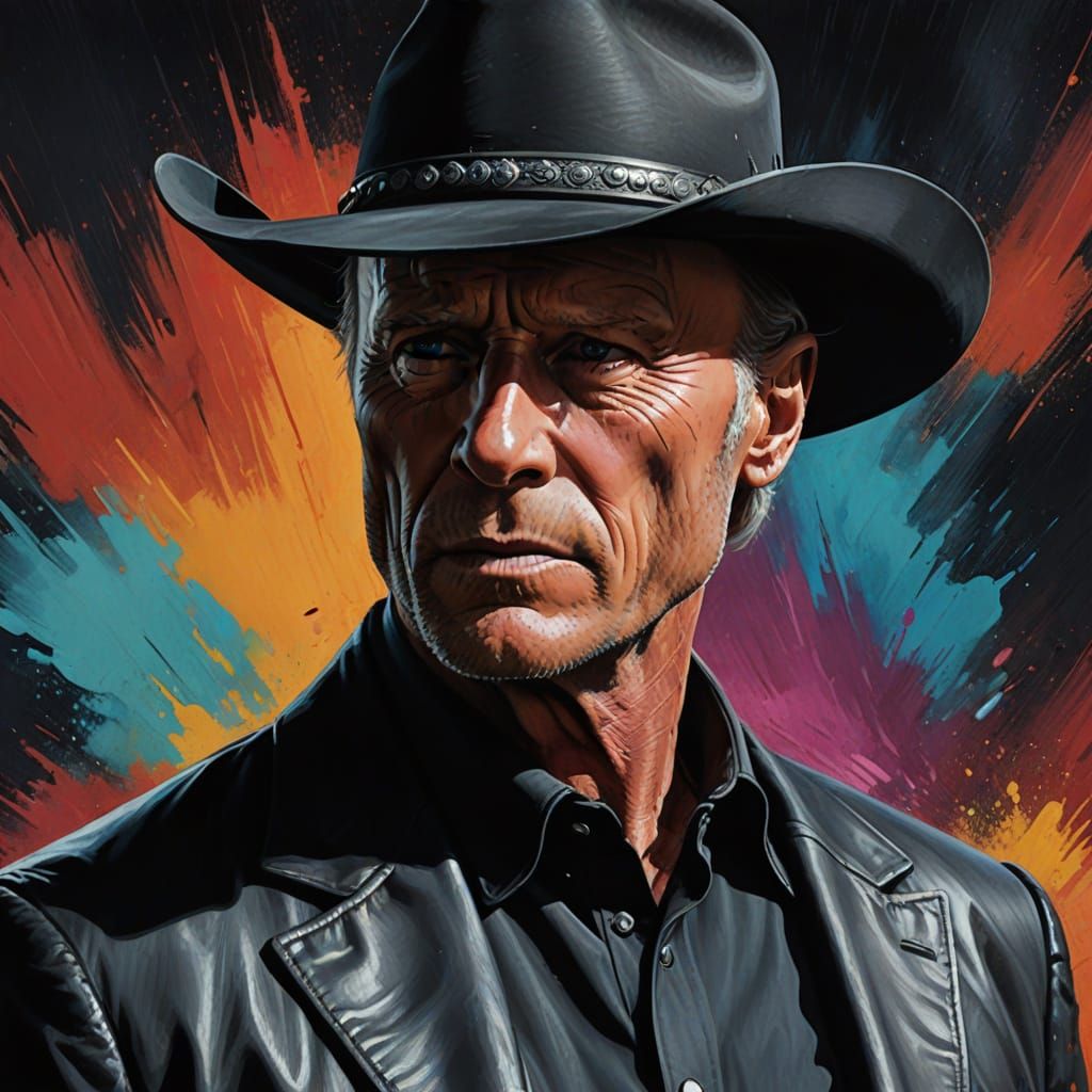 Hyperrealistic Cowboy Portrait with Dramatic Lighting