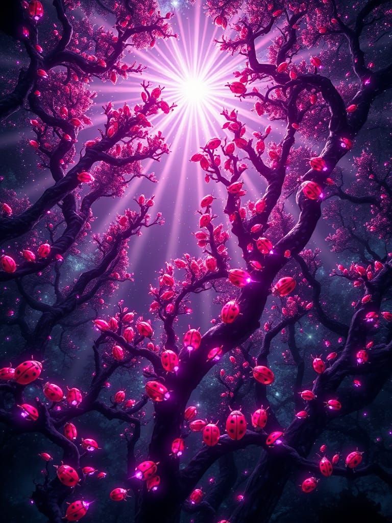 Ethereal Ladybug Metropolis in Hyperrealism