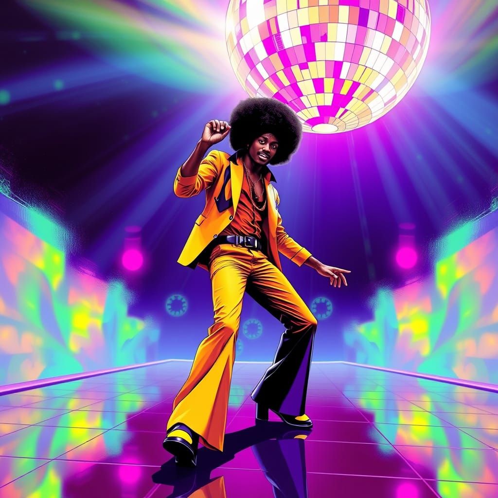Dapper Disco Dancer Under Glittering Ball