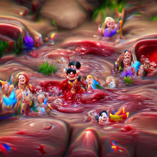 Disney Characters Blood Bath in 8K Resolution