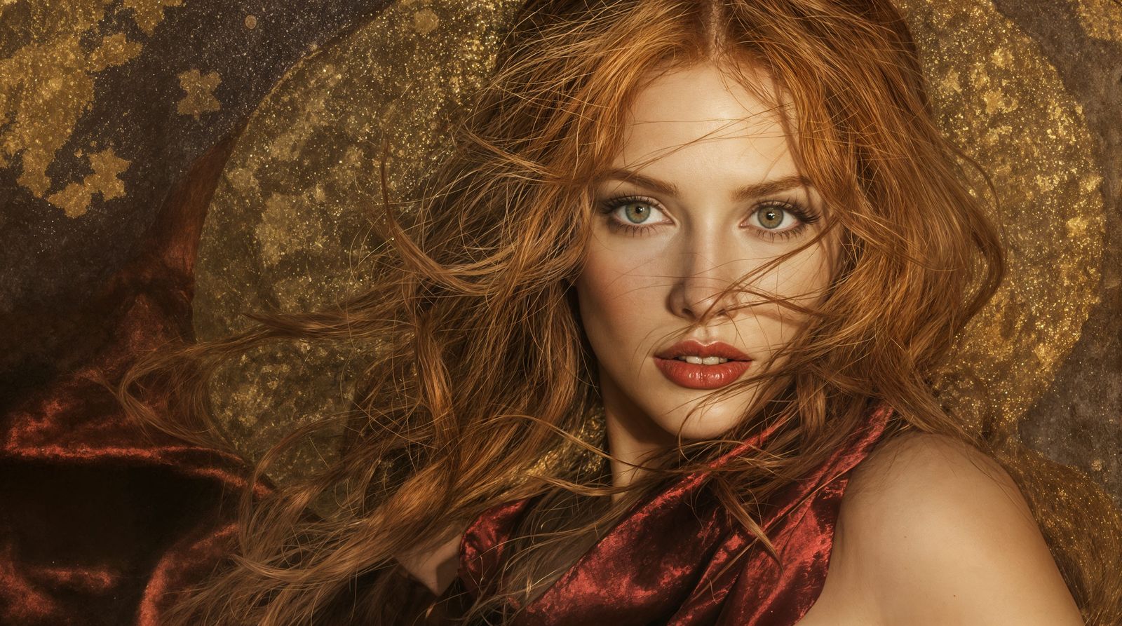 Sultry Redhead Portrait in Vibrant Color