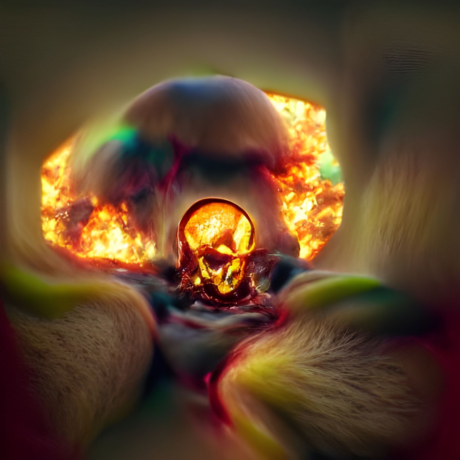 Burning Skull Digital Art