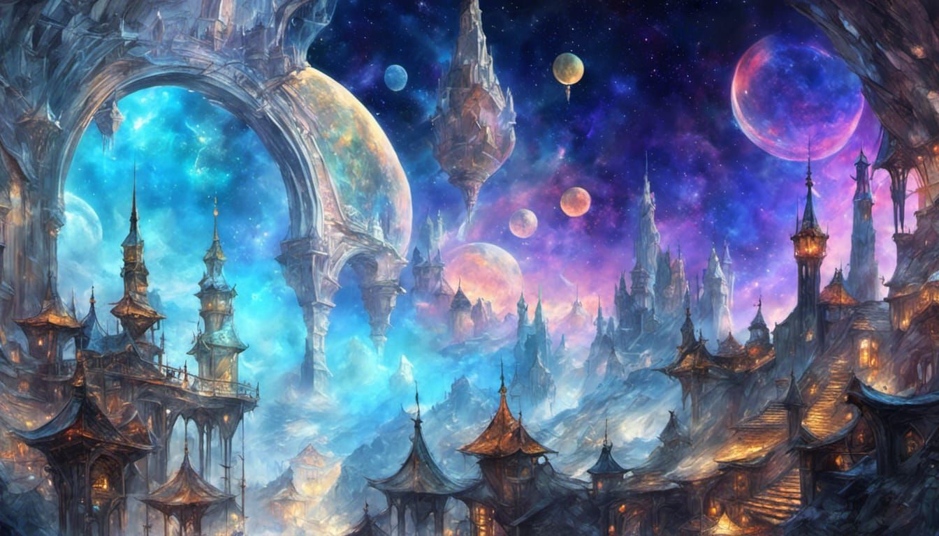 Ethereal Glass City: A Surreal Fantasy Landscape