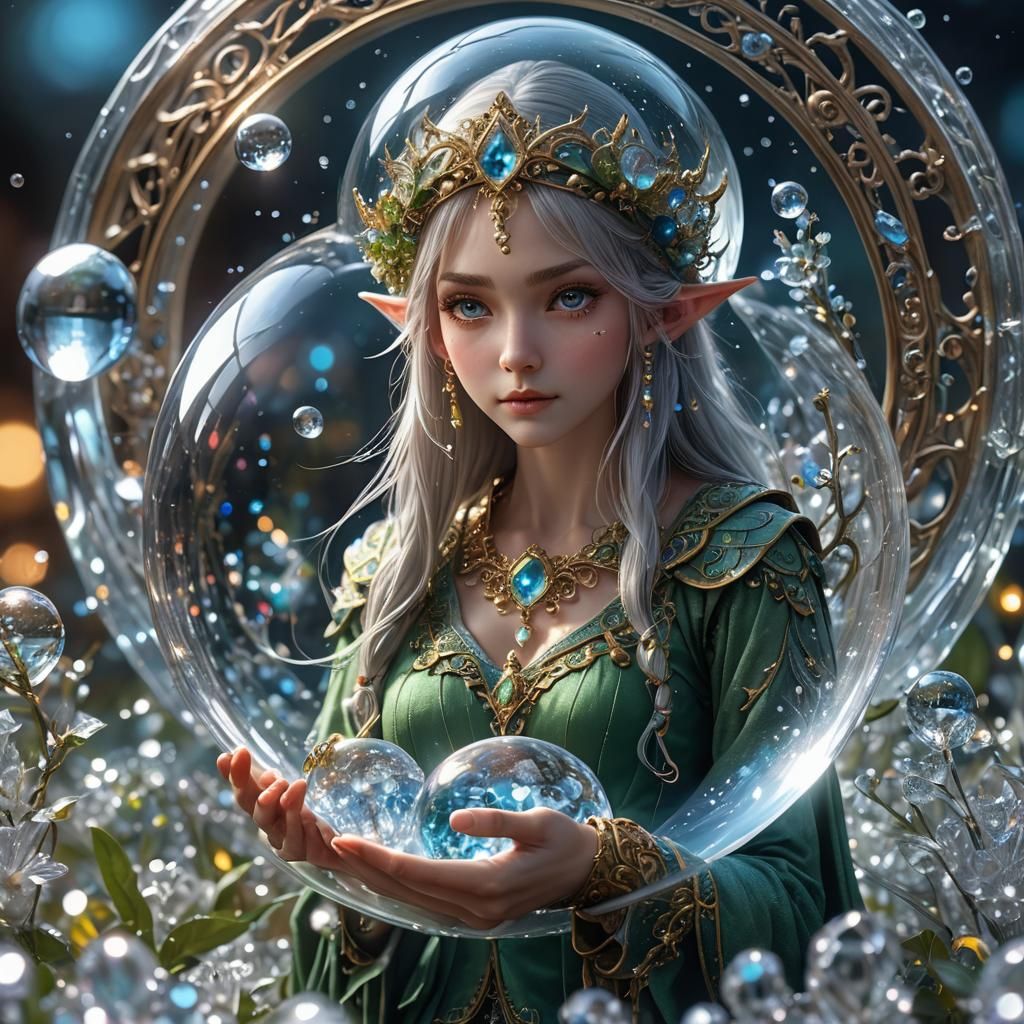 ELF HOLDING CRYSTAL BALL