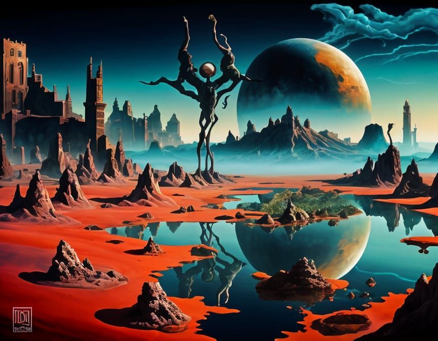 Surreal Landscape in Salvador Dali Style
