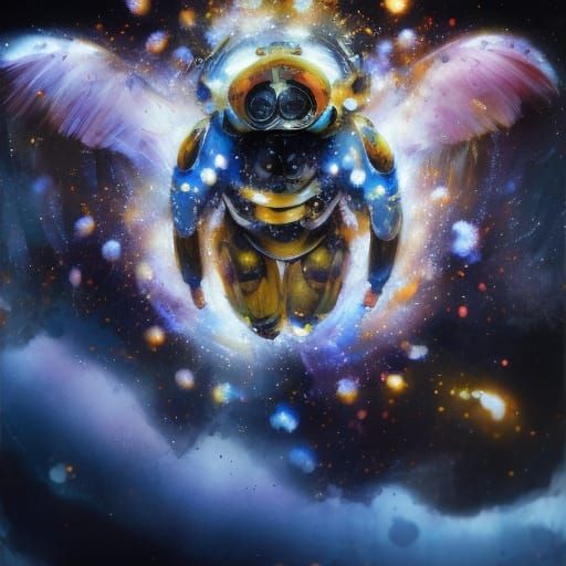 Cosmic Star Bumblebee Digital Illustration