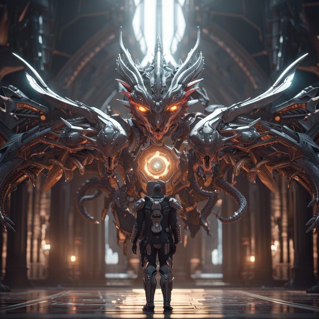 Epic Battle: Human with Magic vs Demon Robot