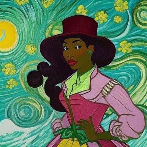 Tiana in Van Gogh Style