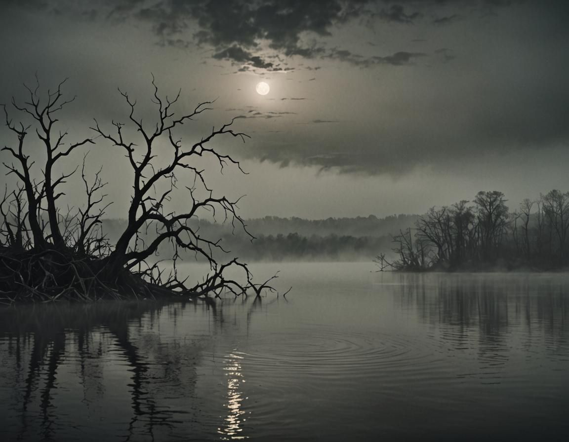 Brooding Lake: A Dark Romanticism Landscape