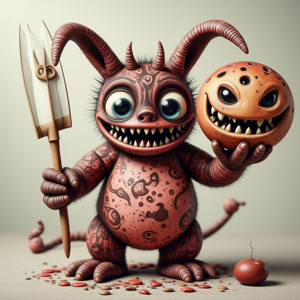 Whimsical Crayon Creatures Holding Colorful Cake Sculptures