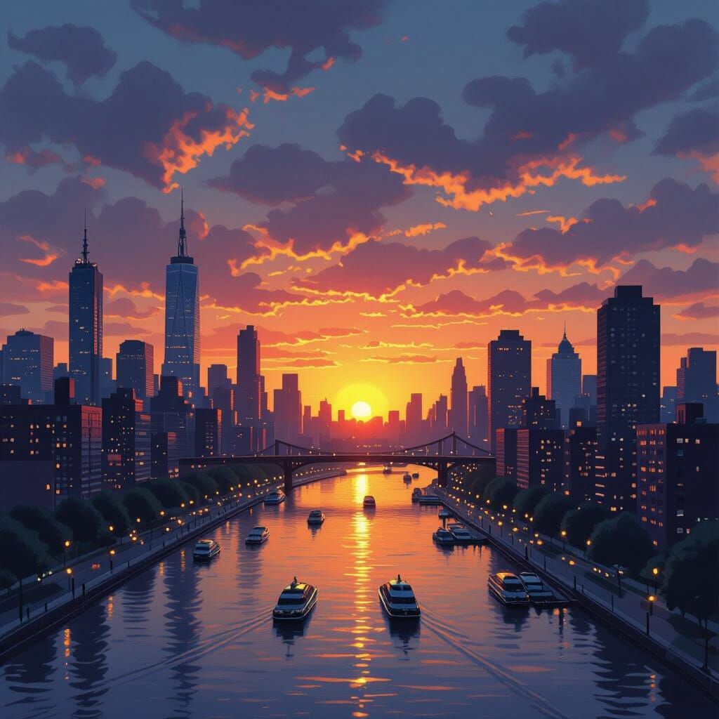 1967 City Sunset: A Nostalgic Urban View