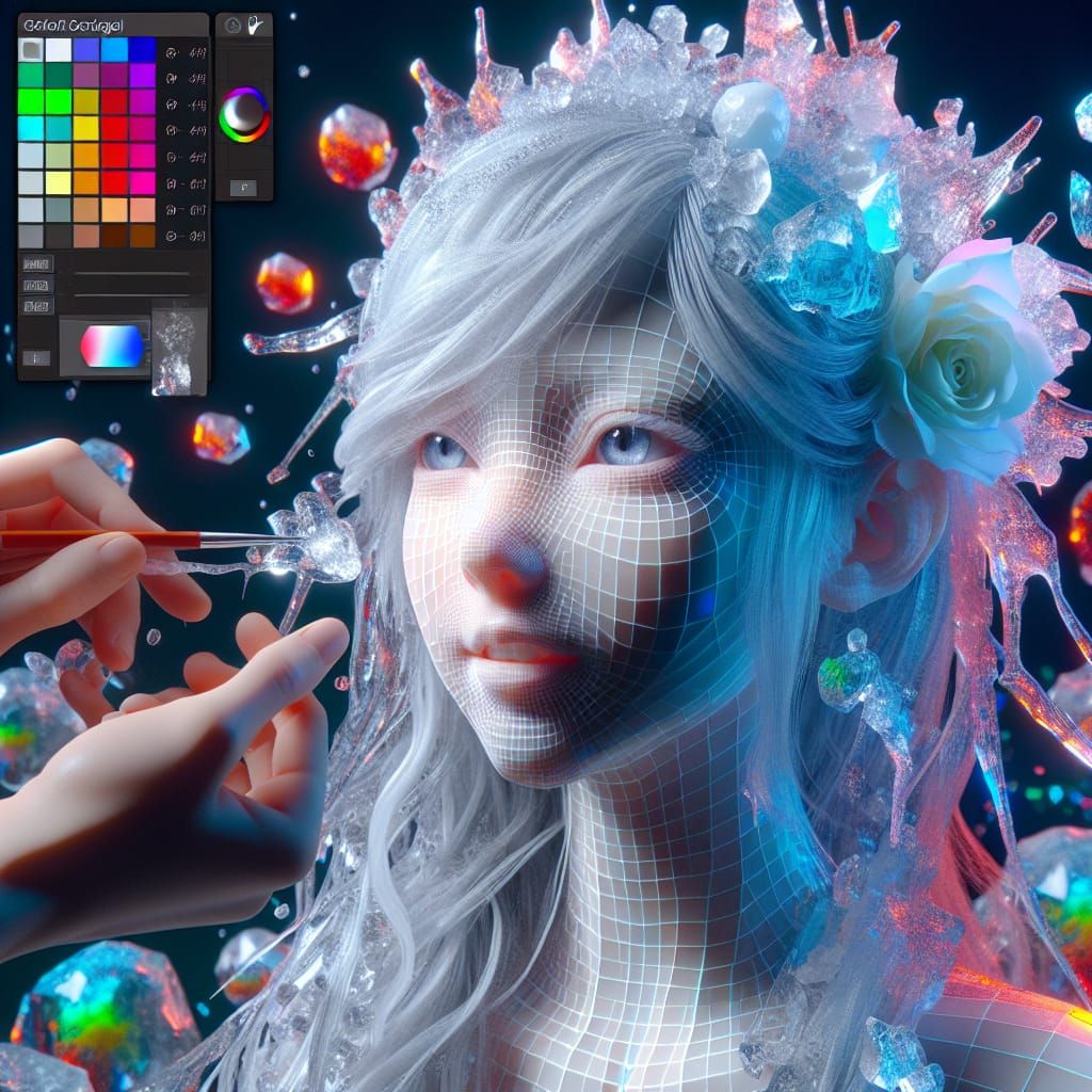 Hyper-Realistic Ice Girl Concept Art