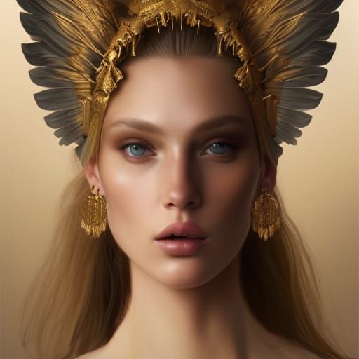 Angelic Supermodel in Givenchy Couture: Digital Portrait