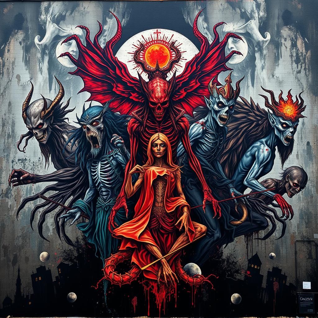 Seven Deadly Sins: Graffiti and Splash Art Fusion