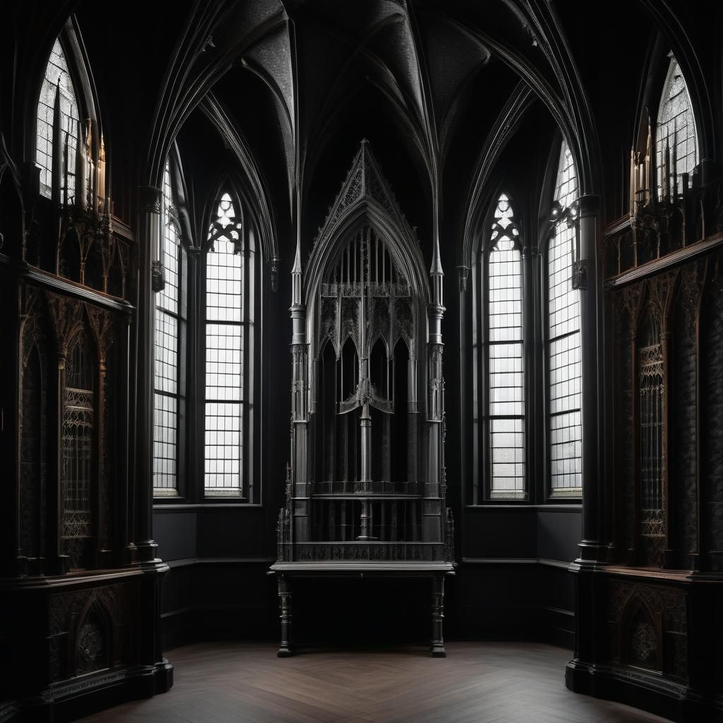 Gothic Castle with Skeleton in Gothic Art Style