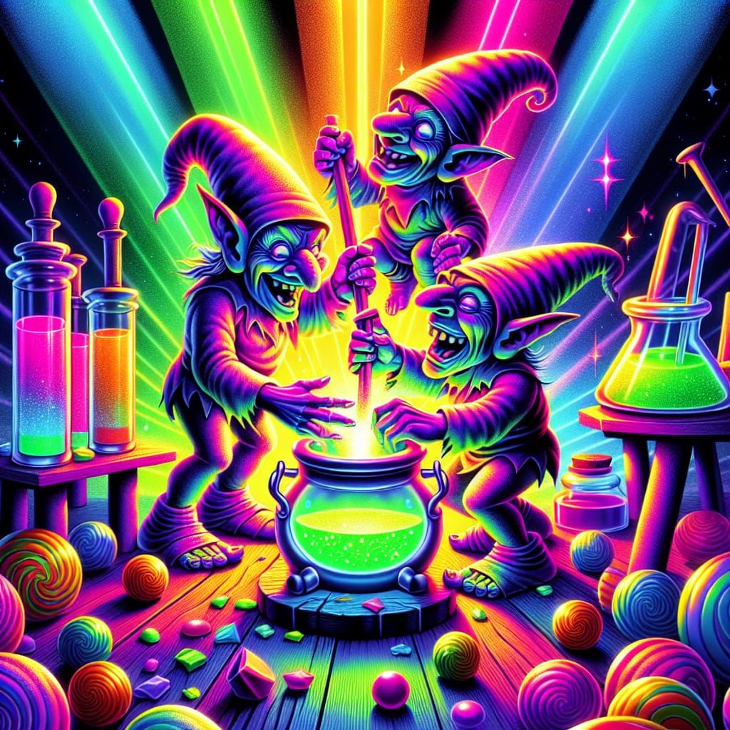 Hobgoblins Mixing Up Some Glow-in-the-dark Hooch to please t...