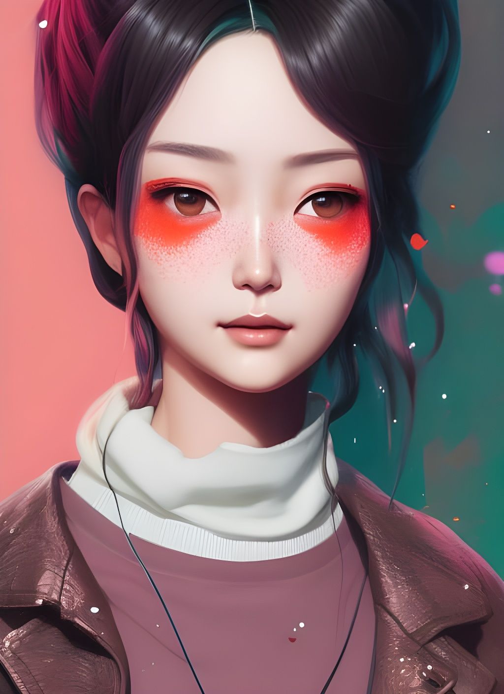 Realistic Portrait of a Lofi Woman in Matte Painting Style