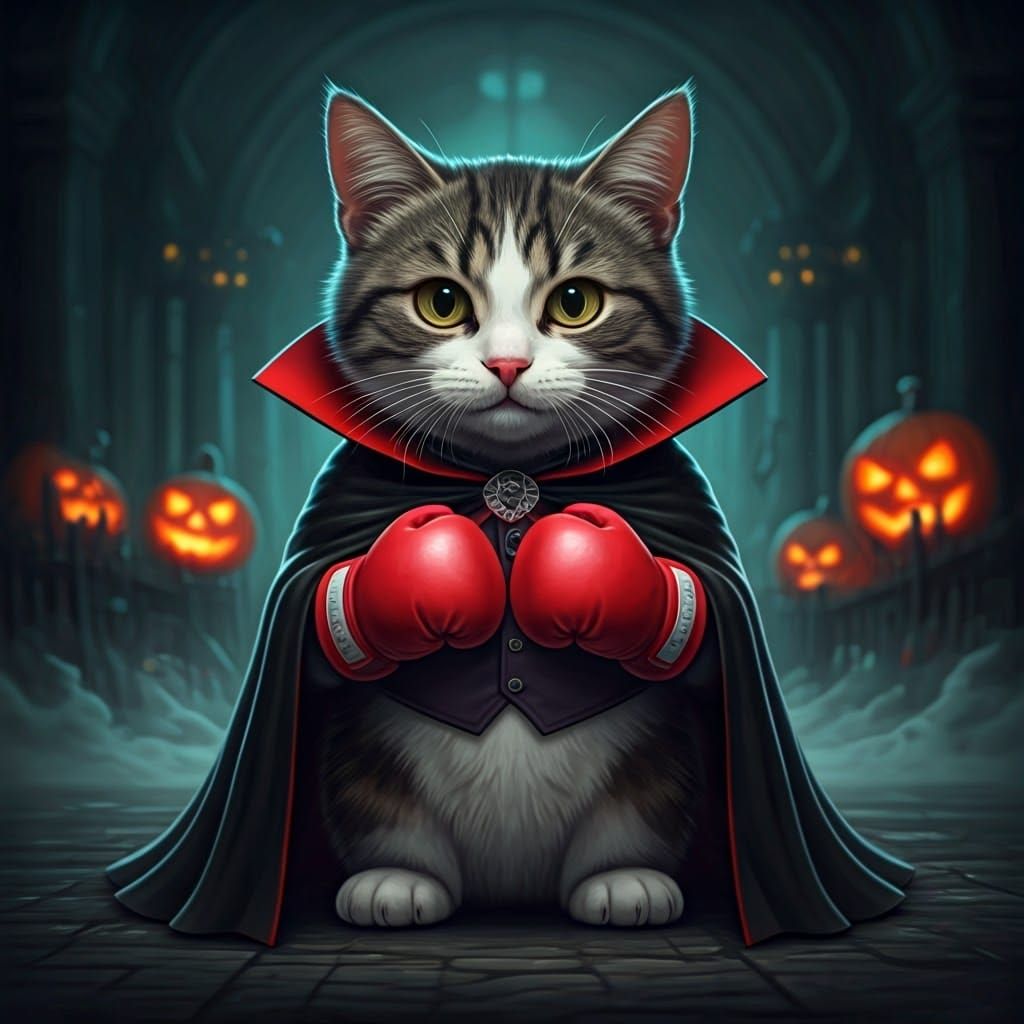A2727 - Halloween Fighter: The Spooky Boxing Cat