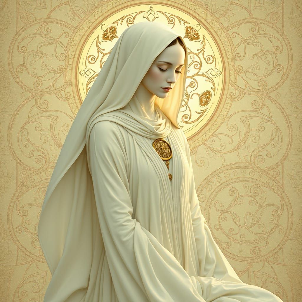 Serenely Elegant Bene Gesserit in Art Nouveau Style