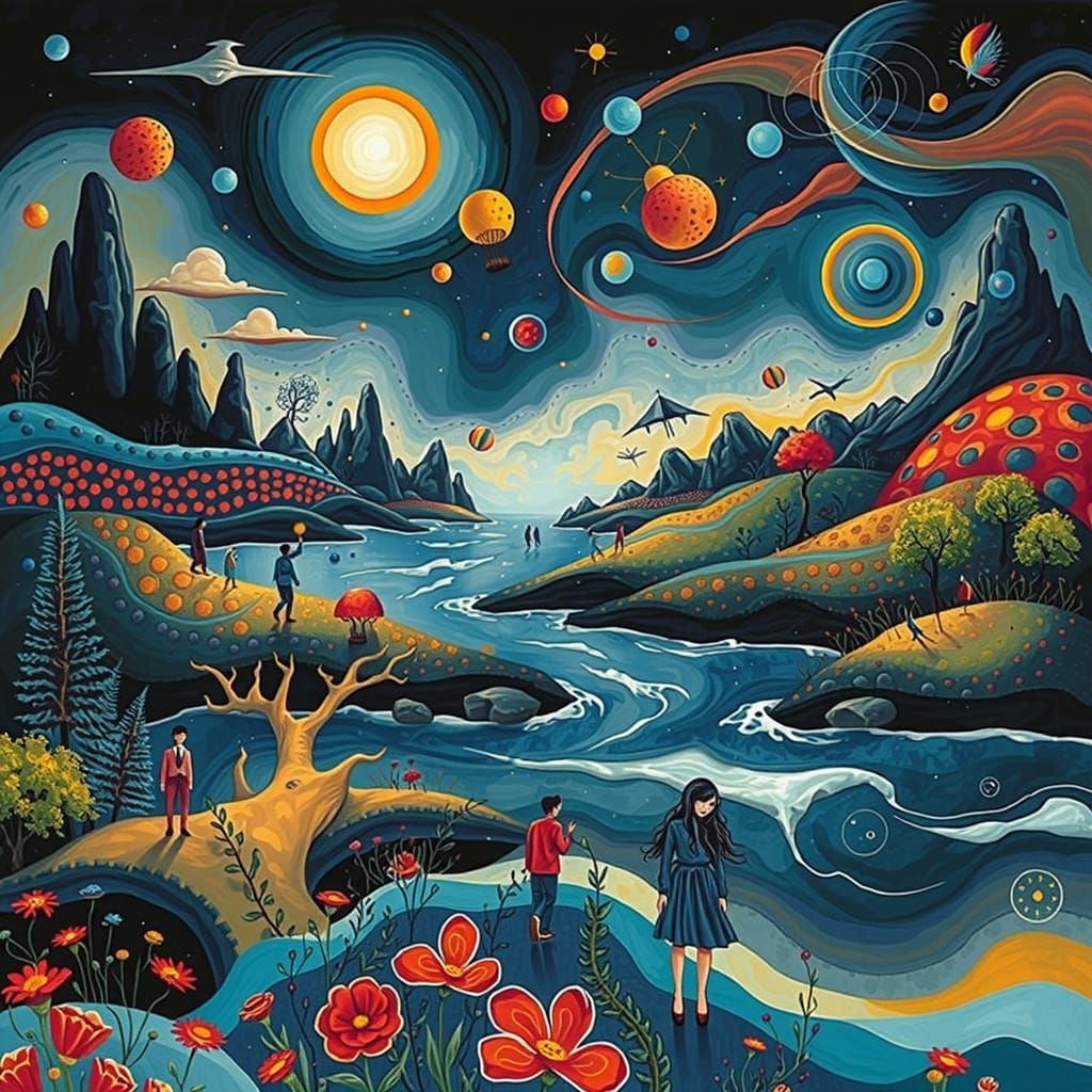 Dreamlike Whimsical Scene in Surrealist Style