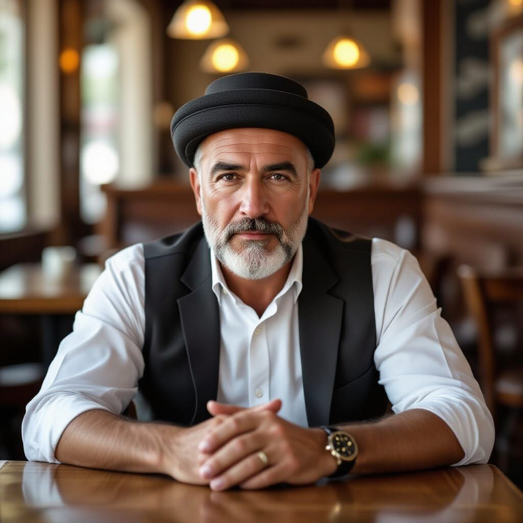 Wise Man Narrating a Story in Biomechanical Style