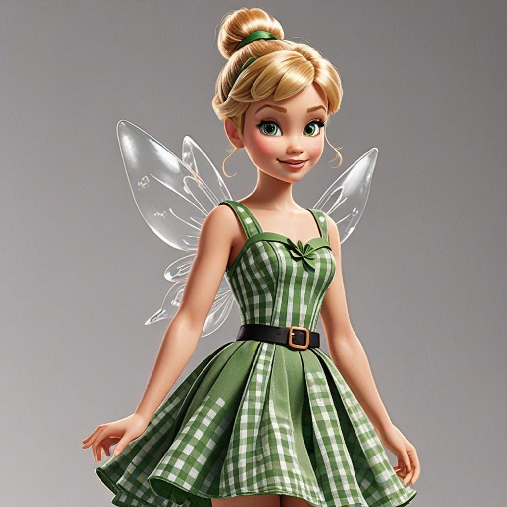 Fairy in Vintage Gingham Dress