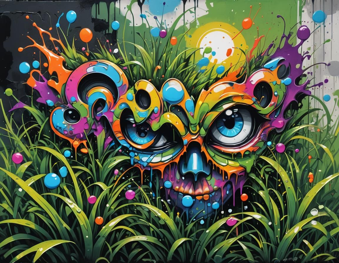 Colorful Graffiti Art with Polychromatic Details
