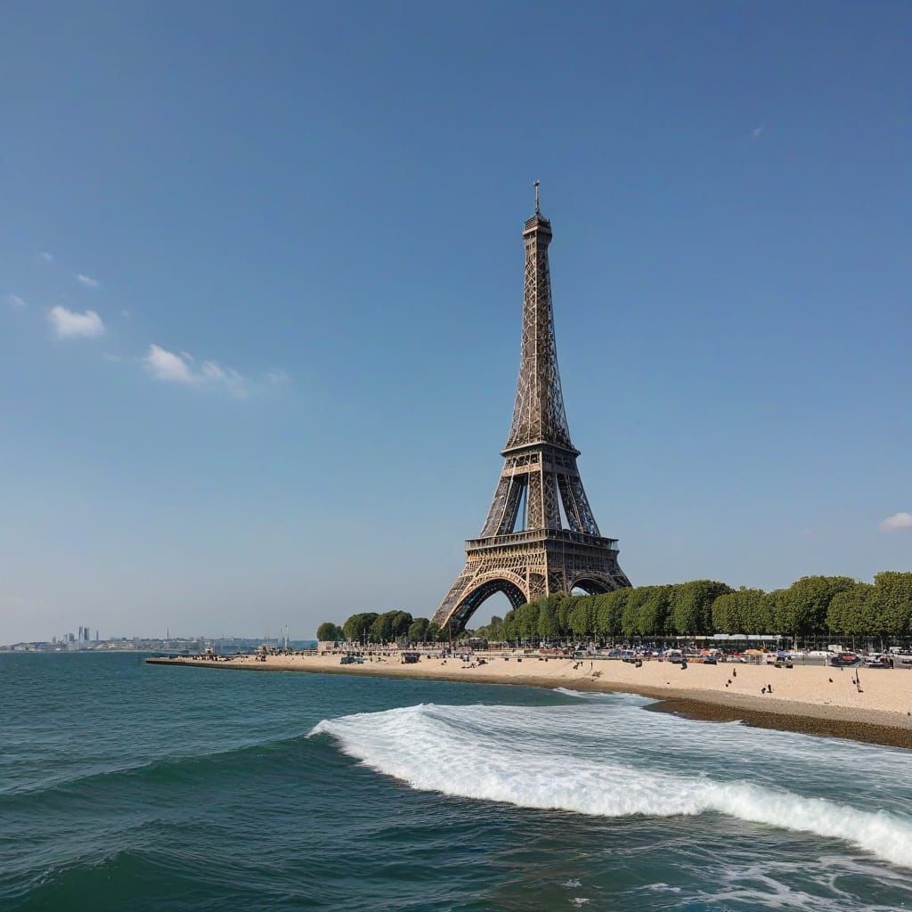 Eiffel Tower Emerges From A Surreal Sea Landscape
