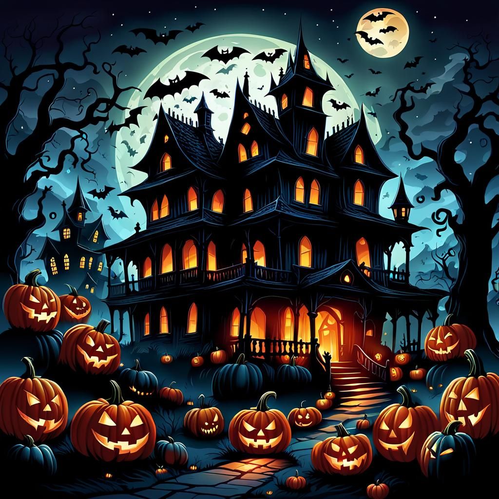 Halloween Silhouettes in Viktor Schreckengost Style