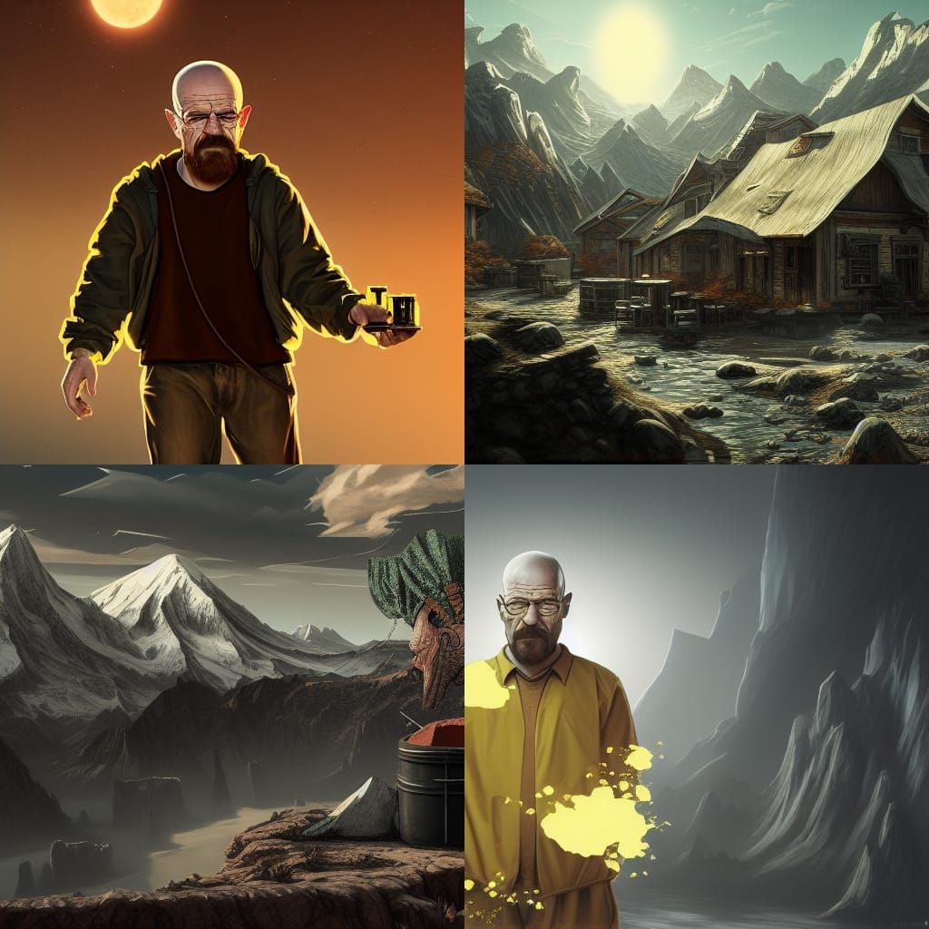 Walter White with Bucket: Detailed Matte Painting