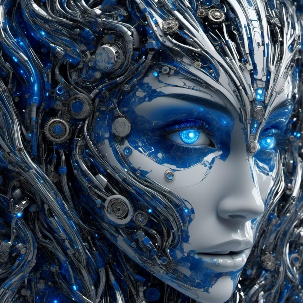 Surreal Holographic Marble Dreamscape