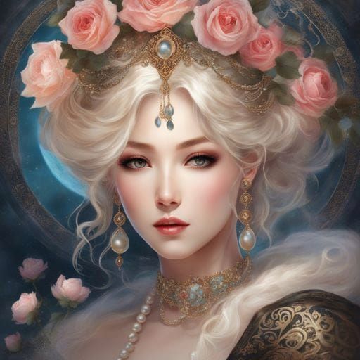 Gothic Japanese Princess Portrait in Space