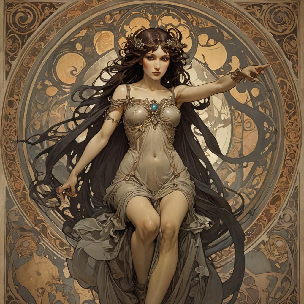Grimdark Image in Art Nouveau Style
