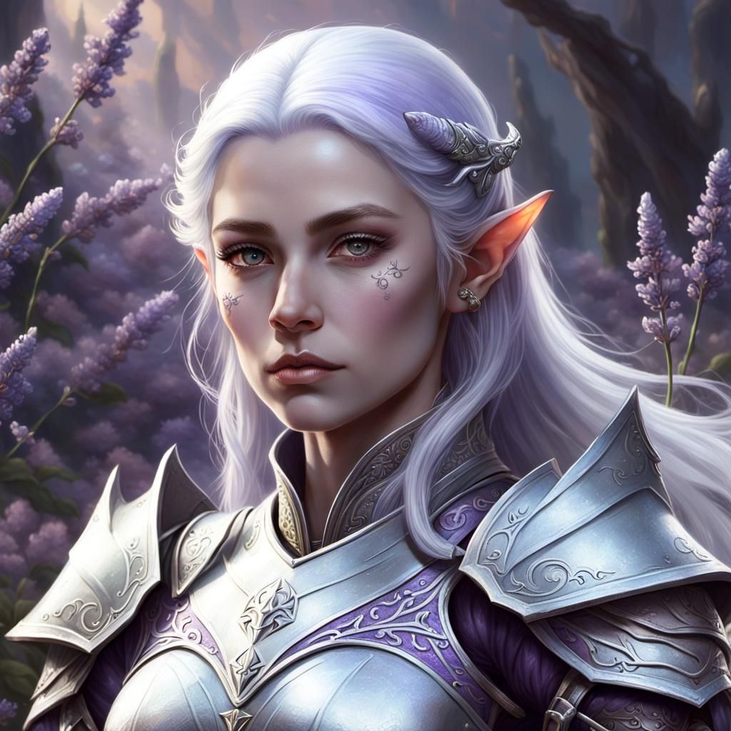 Ethereal Female Elf in Light Armor