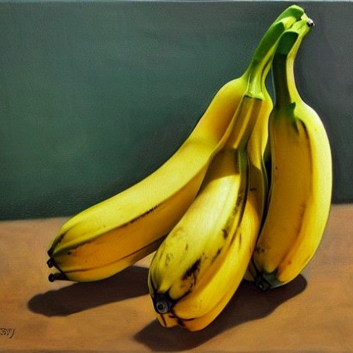 Banana Piano as Oil Painting