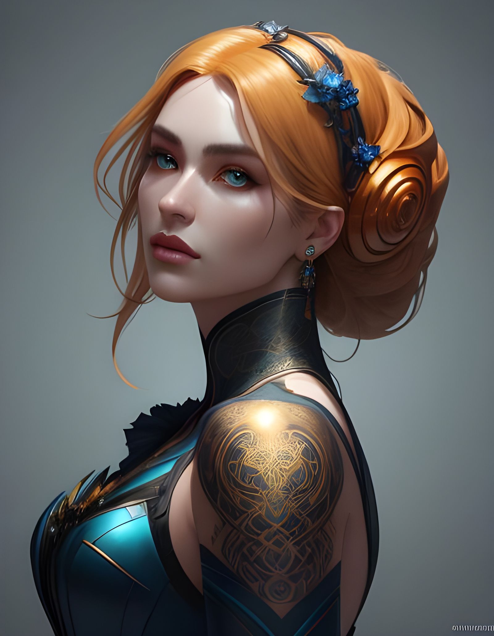 Silicone Corset Portrait in Hyperdetailed Lighting