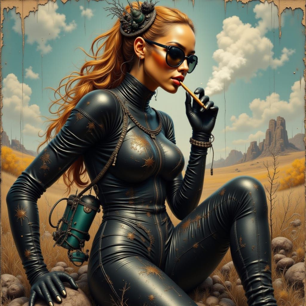 1950s Jaguar Queen in Pulp Noir Style