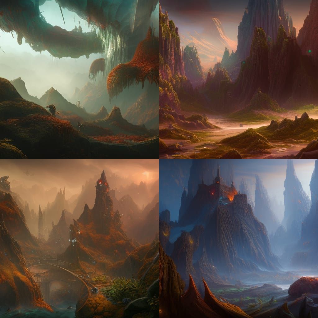 Fantastical Landscape in Detailed Matte Painting