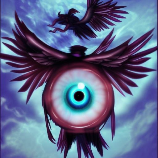 Winged Eyeball in Anime Art Style