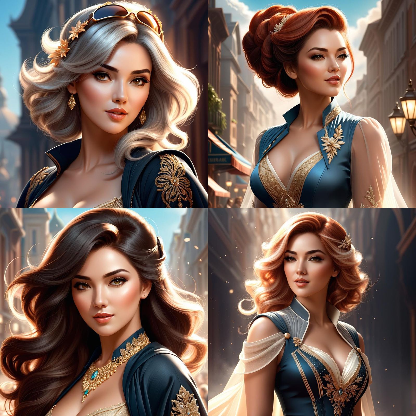 Stylish Woman in Auroracore Digital Illustration