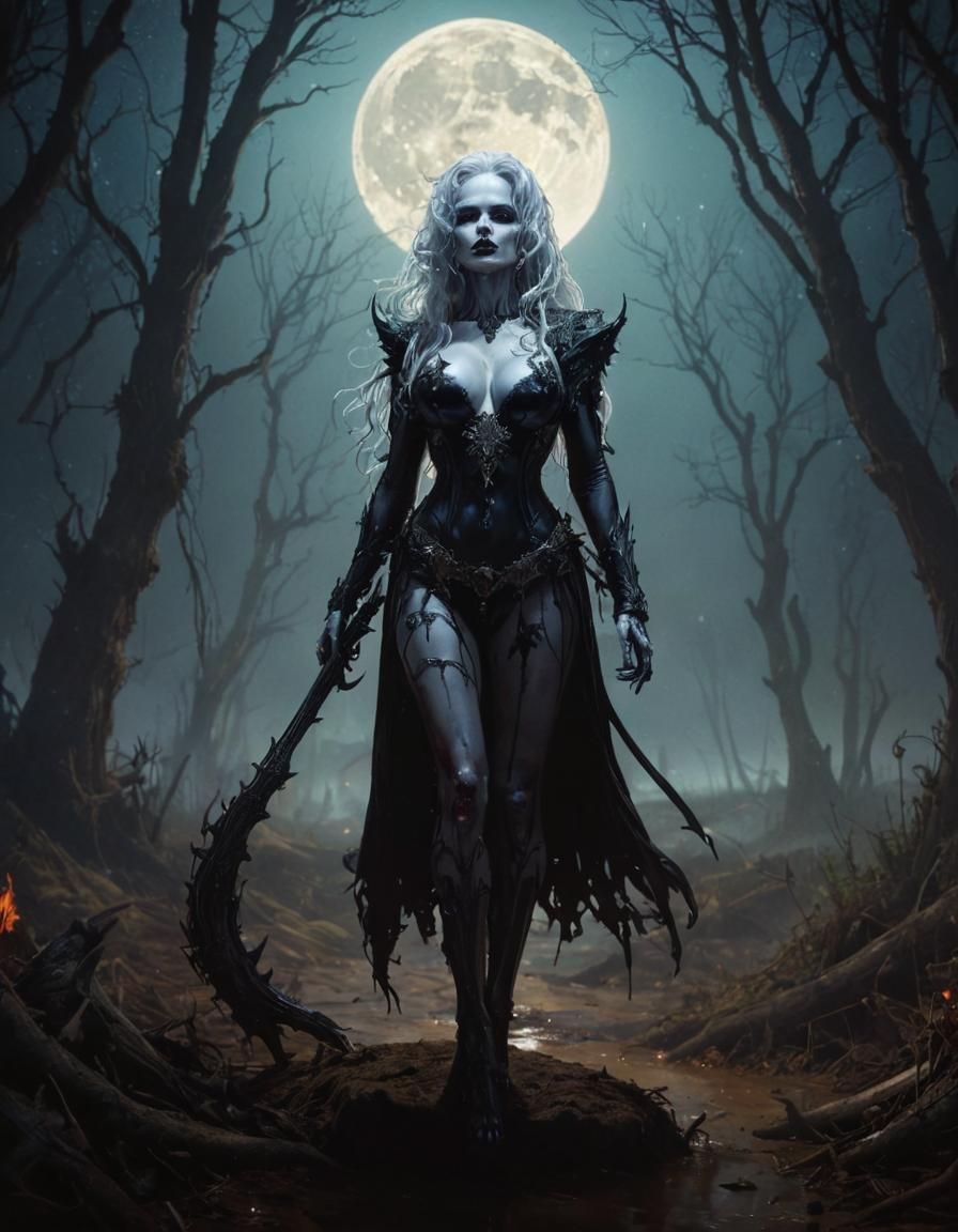 Lady Death in Detailed Fantasy Illustration
