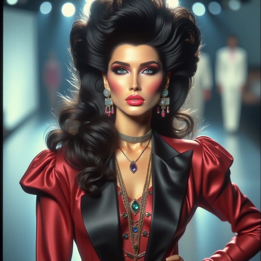 1980s Supermodel Fashion Photo Shoot