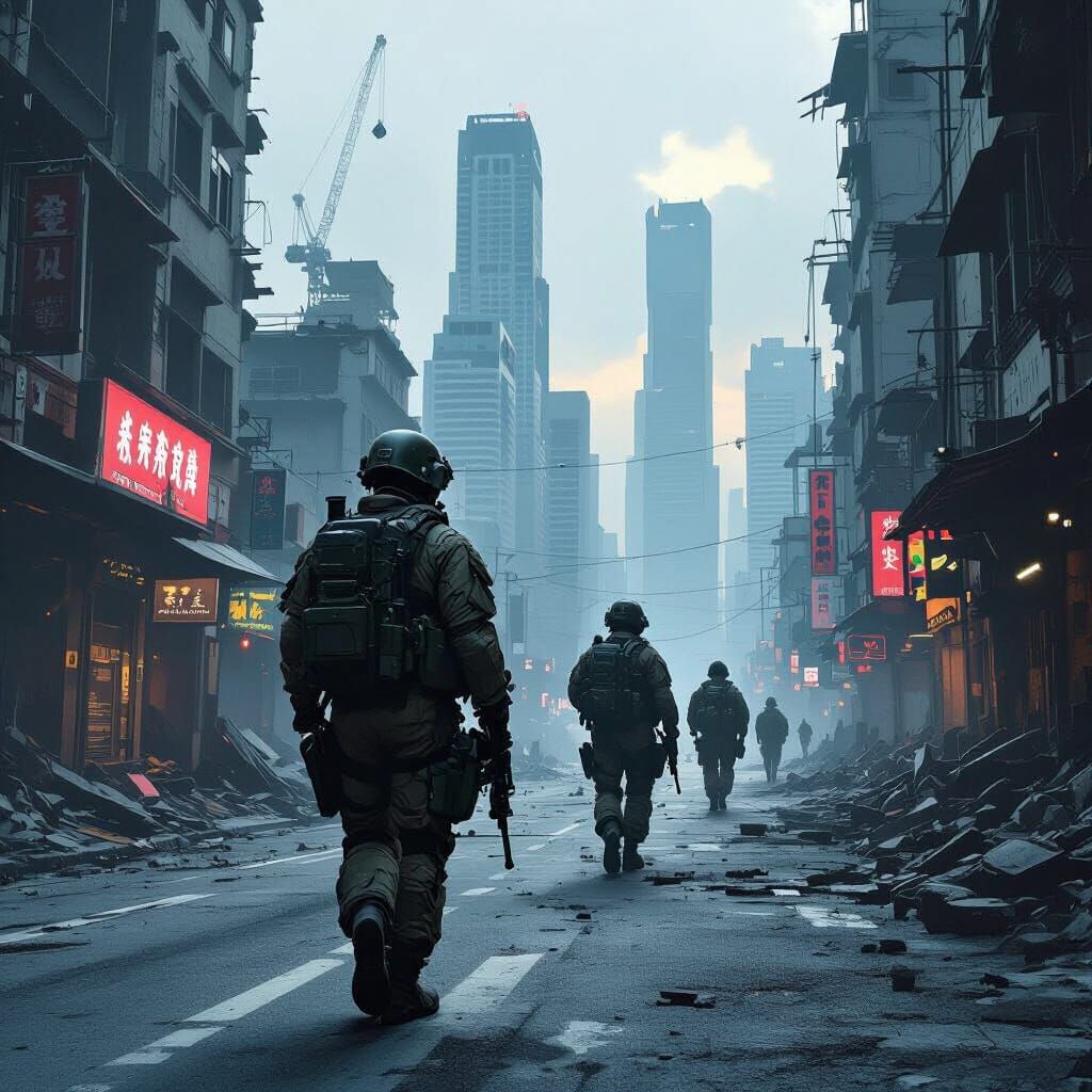 Singapore's Dystopian Future: Soldiers in Deserted Streets