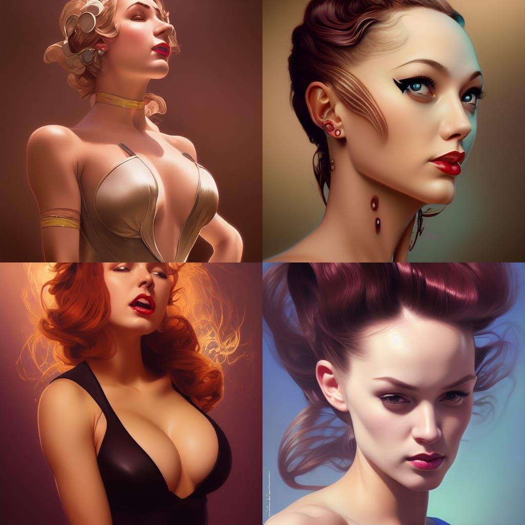 Hyperrealistic Pinup Portrait in Dynamic Lighting