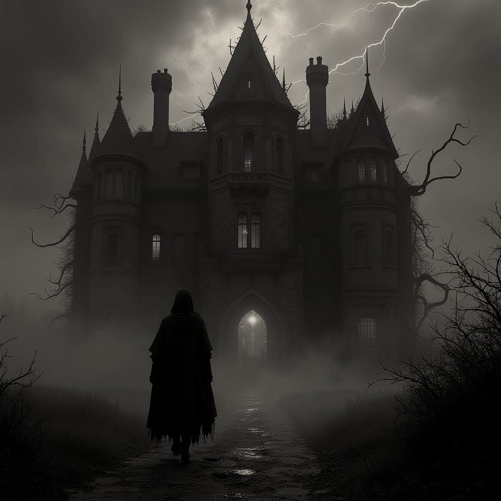 Haunted Mansion Visitor in Dark Fantasy Art