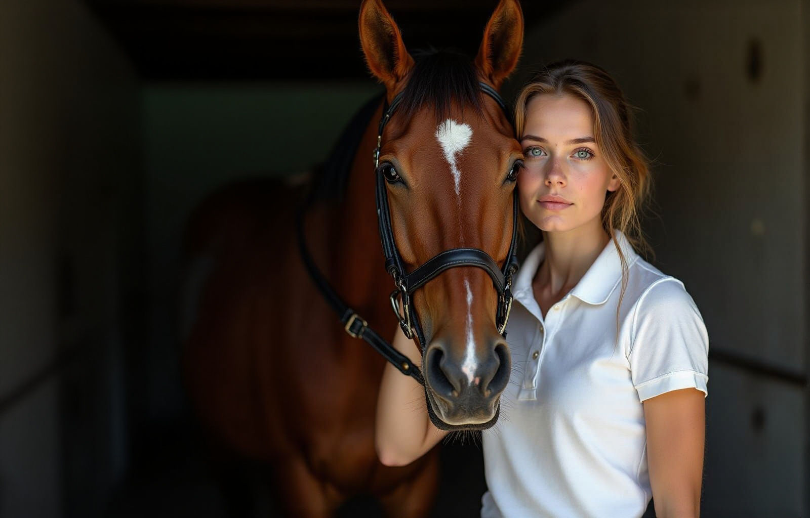Woman and Horse Portrait in Natural Light