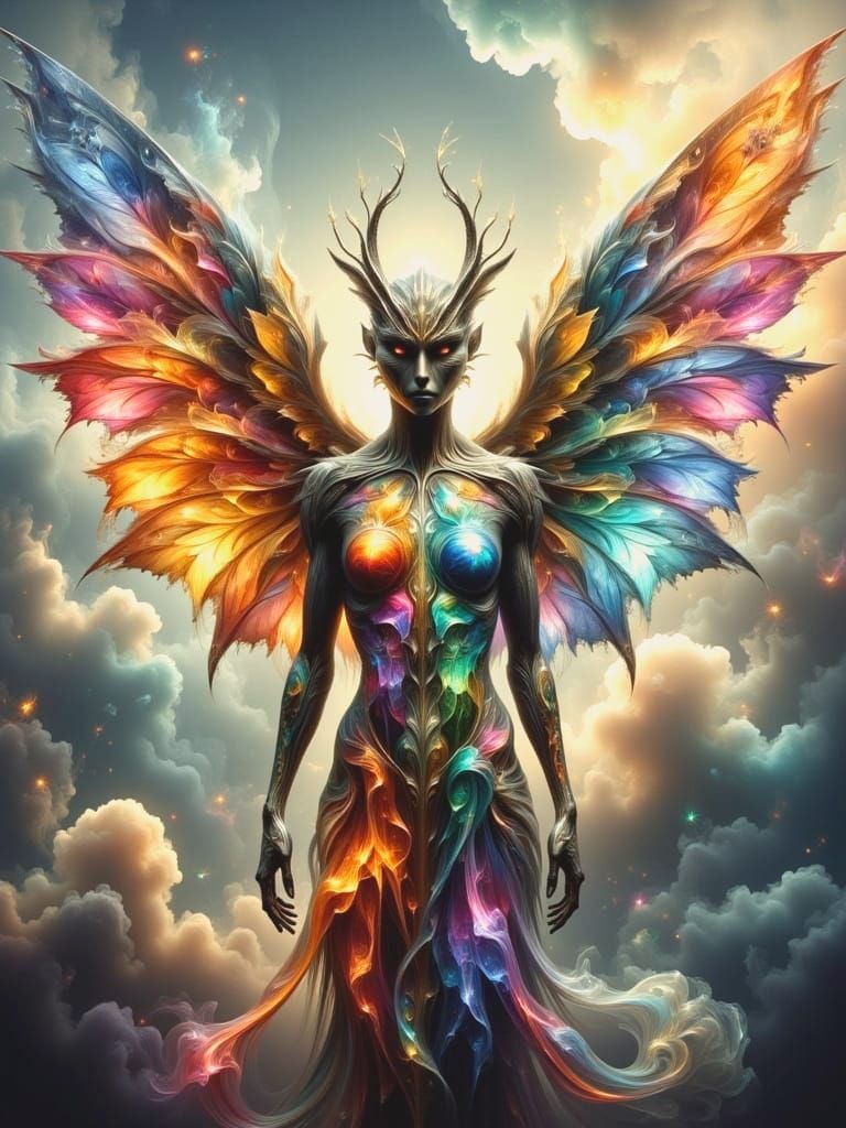 Stained Glass Gargoyle in Hyperrealistic Digital Art